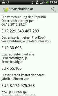 Staatsschulden Österreich Android App von Florian Knoll