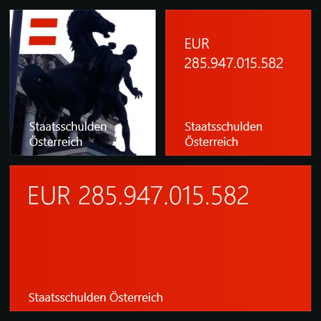 Staatsschulden Österreich Windows Live Tile